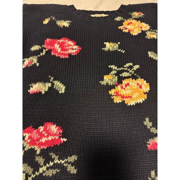 Eddie Bauer vintage floral needlepoint knitted sweater - EUC - Picture 4 of 10